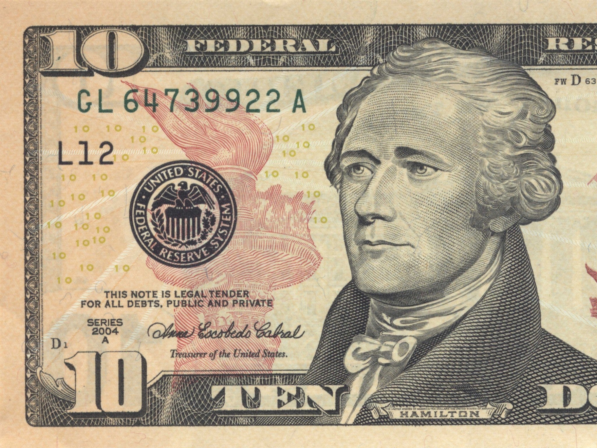 picture of a ten dollar bill