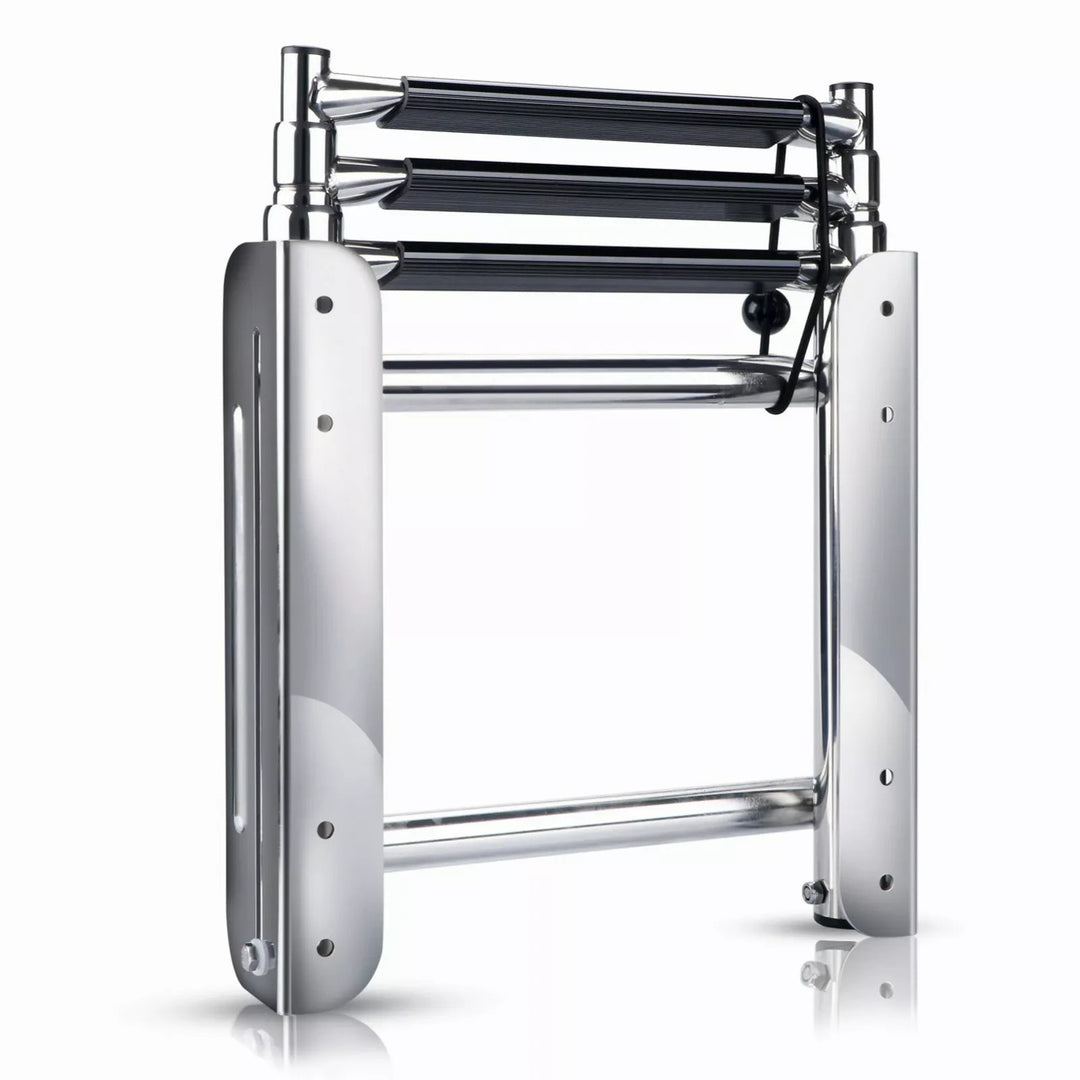 Stainless Steel 3 Steps Boat Ladder Under Platform Slide Mount Telescoping 