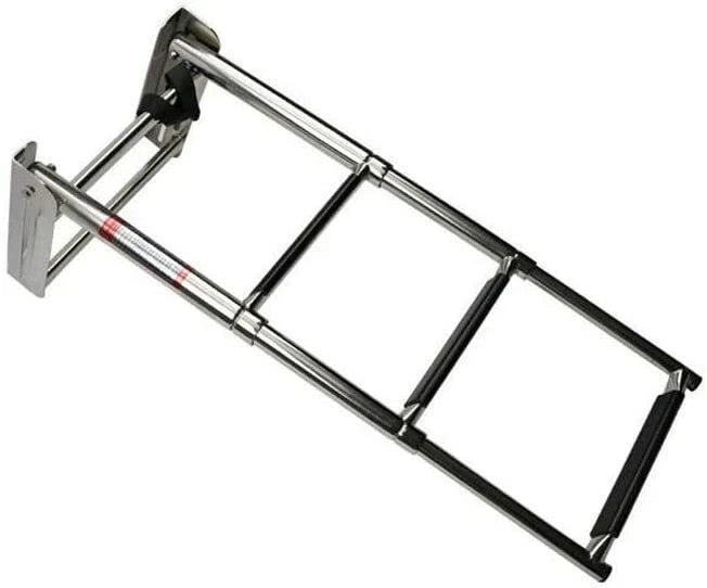 Stainless Steel 3 Steps Boat Ladder Under Platform Slide Mount Telescoping 