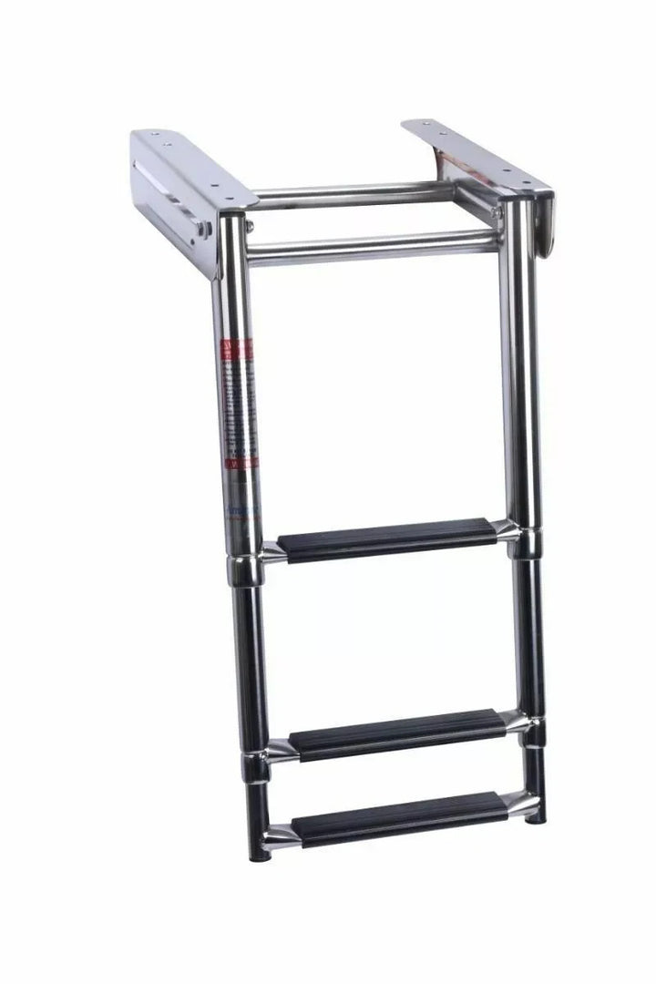 Stainless Steel 3 Steps Boat Ladder Under Platform Slide Mount Telescoping 